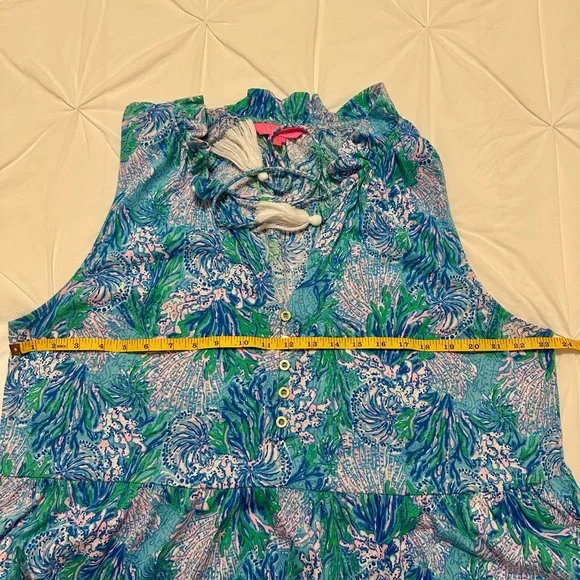 Lilly Pulitzer Malone Cotton Maxi Dress 💚🩷🩵 - Picture 8 of 13
